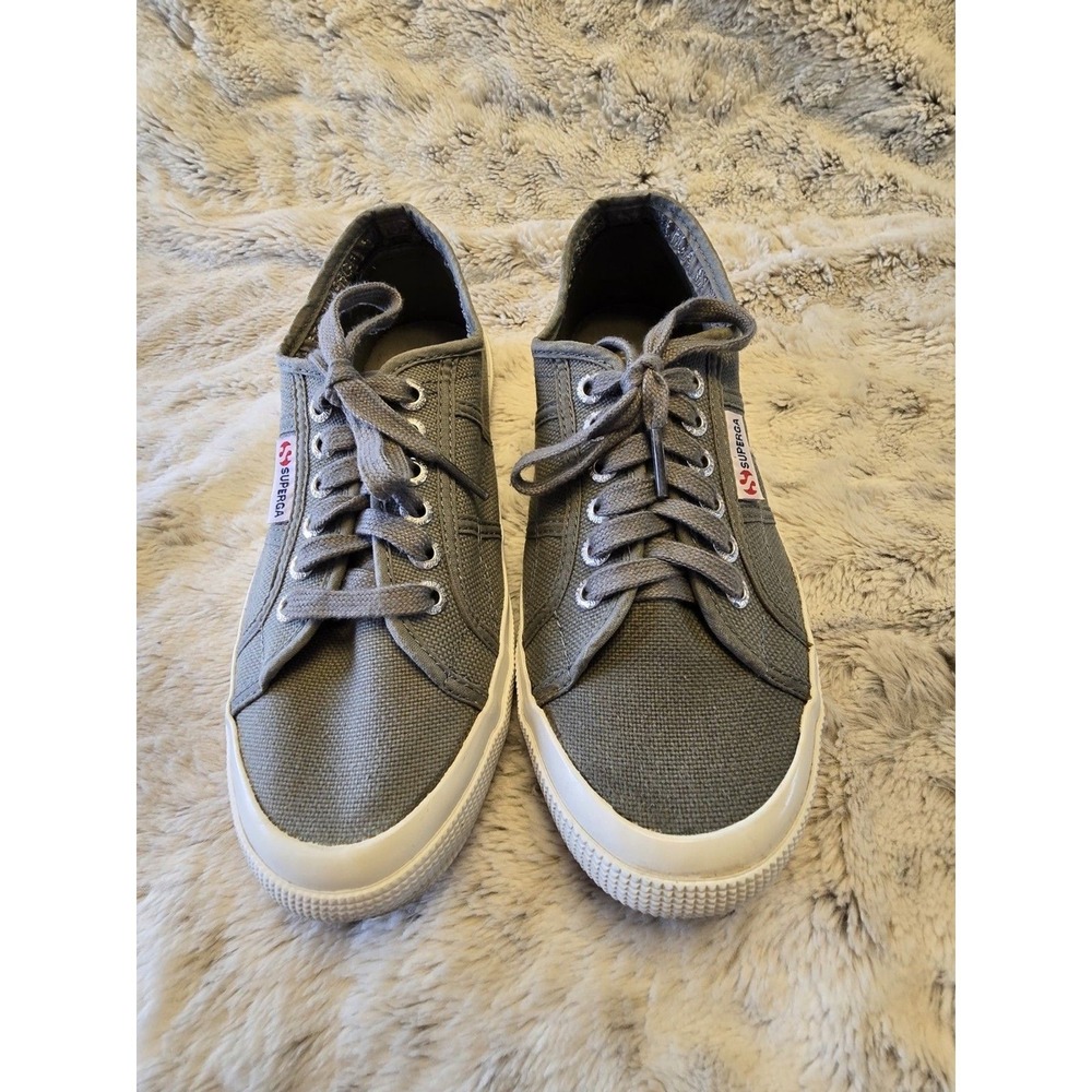 Superga 2750 Women's Gray Canvas Comfort Sneakers US‎ 8.5 EU 39.5 Lace Up